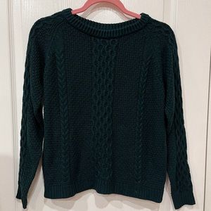 Brandy Melville Dark Green Cable Knit Sweater